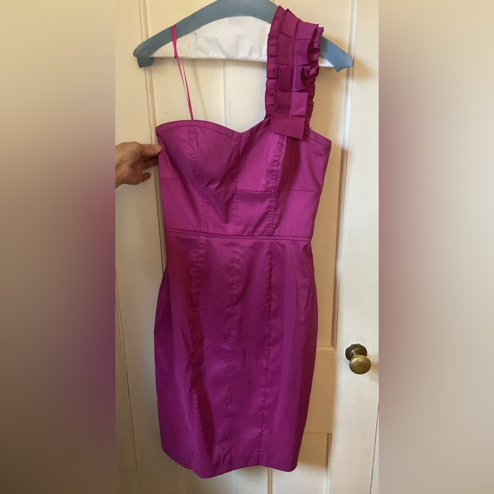 Jessica Simpson Pink One Shoulder Sheath Dress